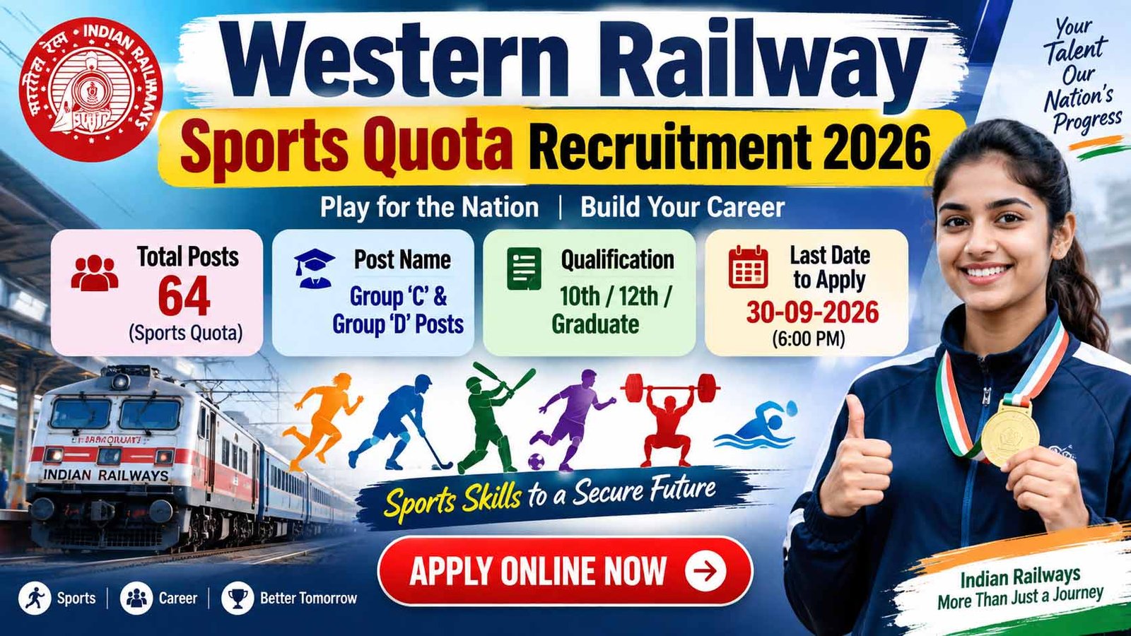 Western Railway Sports Quota Recruitment 2026